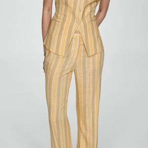 Ensemble rayé 2 pièces pour femme : haut sans manches boutonné et pantalon large - Product Image 4