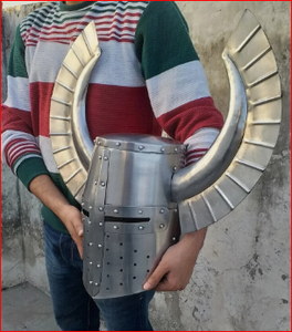 Casque de Chevalier Médiéval en Acier ALFA-NAUTICAL, Modèle Templier Fantaisie, Fait Main pour Sports et Jeux - Product Image 3