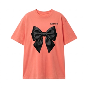 Camiseta de Mujer con Diseño de Lazo, Cuello Redondo, Corte Regular, Transpirable, Tejido de Poliéster, Ropa de Moda para Toda Temporada, Venta al Por Mayor - Product Image 4