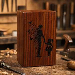 Boîte urne rectangulaire en bois de rose indien gravé Tree Life, décoration murale pour la maison, 100% fait main, panneau arrière coulissant facile à ouvrir - Product Image 6