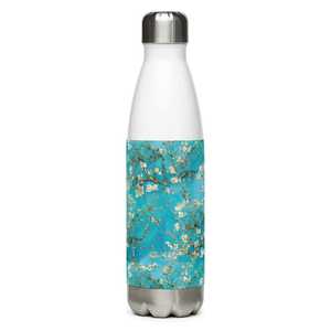 Botella de agua de acero inoxidable con diseño de flor de almendro, botella de viaje de doble pared, botella de agua de cobre de gran capacidad - Product Image 2
