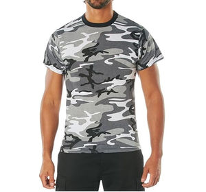 T-shirts en jersey de coton pour hommes, couleur unie camouflage, manches courtes, respirants, séchage rapide, pour activités de plein air, randonnée, chasse. - Product Image 4