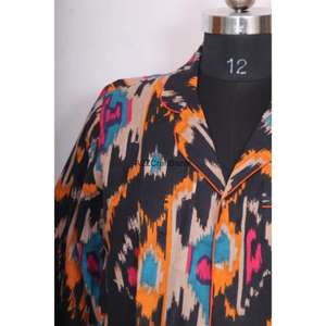 Robe midi moulante pour femme, respirante, écologique, 100% coton, imprimé floral numérique, soirée/formelle, manches 3/4, col en V, boutonnée - Product Image 2