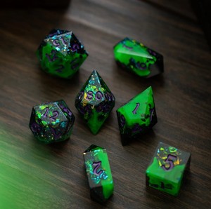 Resin <b>Dice</b> Set Glossy <b>Polyhedral</b> Numbers Handmade Multicolor Tabletop Board Game Playing Pieces - Product Image 1