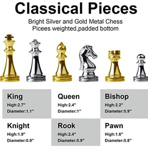 Luxury Metal Chess Set High Quality Gold Silver Pieces <b>Wooden</b> Folding Chess Board Magnetic Professional Family Chess Board <b>Game</b> - Product Image 5