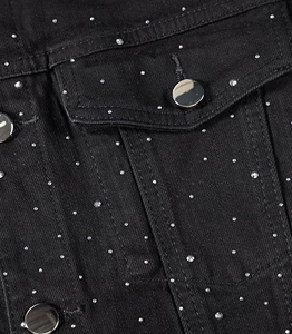 Premium Quality Comfortable Men's <b>Rhinestone</b> <b>Jacket</b> With Custom Logo Breathable & Eco-friendly Canvas Fabric Denim <b>Jacket</b> - Product Image 4