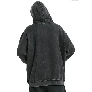 Sudadera con Capucha Extra Grande para Hombre, Color Sólido, Algodón French Terry, Estilo Casual para Otoño, Diseño con Bolsillos, Corte Regular, Tejido de Punto - Product Image 4