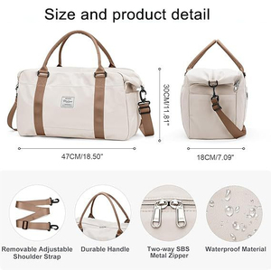 Sac de sport de grande capacité résistant à l'eau avec compartiment à chaussures, sac de sport léger en Cordura pour les voyages, la remise en forme et l'entraînement - Product Image 4