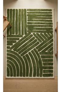 Modern Handmade Hand Tufted Pure Wool Anti-Slip Geometric Pattern <b>Thick</b> Pile Cotton Backing Area Rug Aesthetic Minimalist Prayer - Product Image 1