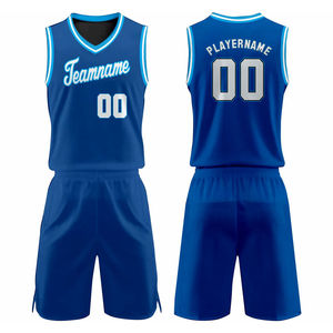 Conjunto de Camiseta de Baloncesto Unisex sin Mangas, Estampado Geométrico Azul, Absorbe la Humedad, Corte Regular, Talla Adulto, para Todas las Temporadas - Product Image 5