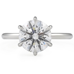 Anillo solitario clásico con diamante de laboratorio de corte redondo de 2,51 CT, oro blanco macizo de 18 quilates, anillo de boda minimalista para mujer, joyería fina - Product Image 2