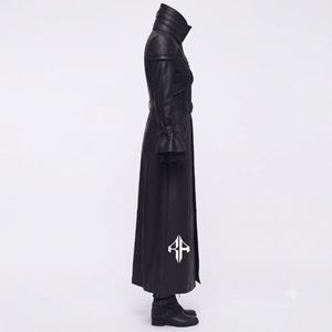 Abrigo gótico de cuero para mujer con manga regular, cuello vuelto y decoración de tela de sarga, personalizado por RIVIAN ATLANTIC - Product Image 4