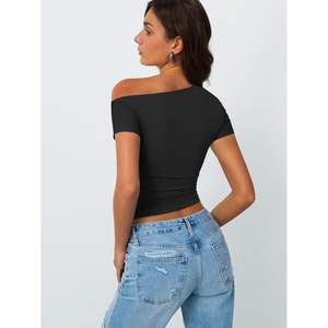 Foxa 2025เสื้อครอปเปิดไหล่สำหรับผู้หญิง2025เสื้อแขนสั้นน่ารักเซ็กซี่ออกไปข้างนอก Y2K เสื้อยืดสุดน่ารักเซ็กซี่ - Product Image 2