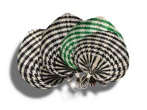 Ventilador de mano de bambú, accesorio de mano de algas marinas, artesanía para verano, 99 DATOS dorados - Product Image 4