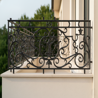 Balaji Metals BM-0532 Rejilla Decorativa Moderna de Hierro Fundido para Balcón Exterior, Técnica de Moldeo en Arena, Superficie Pintada