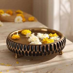 Nuevo Cuenco Decorativo Diwali con Soporte para Velas, Diya Flotante y Flores para Decoración Festiva del Hogar, Mesa, Bodas y Hoteles - Product Image 2