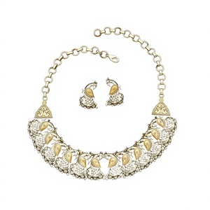 Peacock Necklace Set with 2 tone plating 8524 Gold - Product Image 1