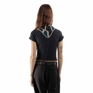 Camiseta Corta Estampada para Mujer, Cuello Redondo, Manga Corta, Ajustada, de Algodón Tejido, Informal - Product Image 6