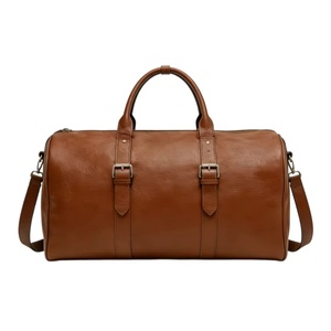Sac de voyage en cuir PU souple vintage de qualité supérieure, vente en gros, logo personnalisé en relief, sangle à double boucle, sac de voyage pour le week-end - Product Image 3