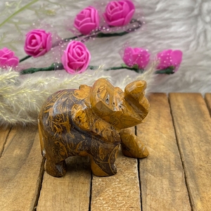 Figura de Elefante Tallada a Mano en Jaspe, Piedra Preciosa Natural, Decoración Feng Shui para Equilibrar la Energía, Venta al Por Mayor - Product Image 3