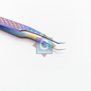 Pinces à cils multicolores courbées à pointe fine, durables, pour extensions de cils et isolation des cils, avec étui en cuir en option - Product Image 4