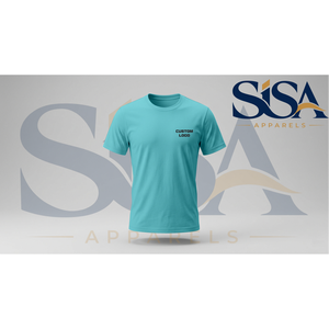 T-shirt Aqua personnalisé pour homme, coupe ample, en coton, vêtement de sport, grammage lourd, étiquette personnalisée, fabrication technique, tailles 2XL à 6XL - Product Image 3