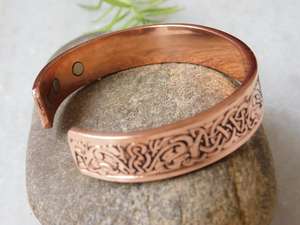 Bracelet manchette en cuivre martelé vintage, unisexe, ajustable, fait main, plaqué cuivre antique, bijoux pour hommes et femmes Samrat - Product Image 5