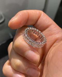 Most Selling 925 Sterling <b>Silver</b> <b>Emerald</b> Cut Moissanite <b>Ring</b> for Formal Dinner and Corporate Events Use for Worldwide Supply - Product Image 3