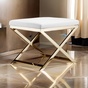 Tabouret en acier inoxydable durable, finition élégante, siège métallique peu encombrant pour la maison, le bureau, le restaurant, l'hôtel, l'entrée, l'atelier, vente en gros - Product Image 5