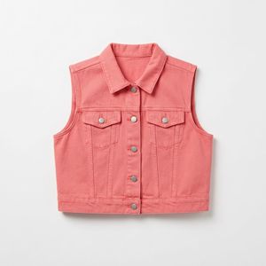 Chaleco vaquero holgado personalizado para mujer, de algodón, venta al por mayor de fábrica para marcas minoristas estadounidenses - Product Image 3