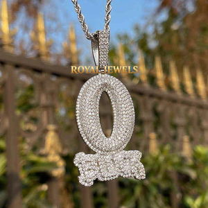 O Block <b>Iced</b> <b>Out</b> Zircon Pendant Necklace Micro Pave Brass <b>Chain</b> Jewelry for Men Party Wear - Product Image 2