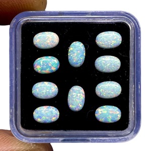 Natural Australian <b>Opal</b> 6x4mm Oval Cabochon Lab Created <b>Opal</b> Stone Loose Gemstone Lot Wholesale Price Bulk For Jewelry Making - Product Image 1