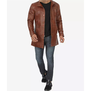 Chaqueta de Motero Unisex de Piel de Vacuno con Efecto Desgastado, Personalizable, de Alta Calidad, con Cuello Alto de Lana y Logotipo Frontal Personalizable, Estilo Urbano - Product Image 6