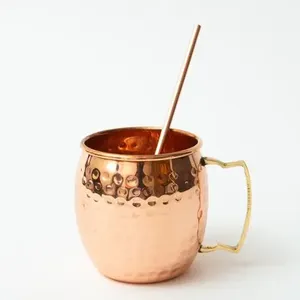 Taza Moscow Mule de Aluminio Martillado con Tapa, Caja de Regalo Ecológica para Restaurantes, Bares, Hoteles, Experiencia de Cóctel Vintage - Product Image 3