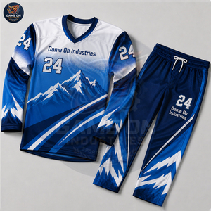 OEM ODM Service Long Sleeve Team Uniform Breathable Moisture Wicking Athletic Wear Custom Sublimated Ice Hockey Uniform Sets - Product Image 2