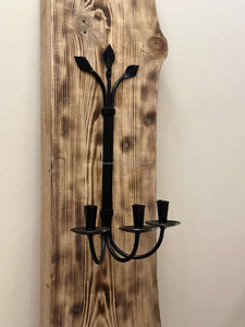 Aplique de pared de hierro forjado a mano con candelero duradero de tres candelabros de Metal para decoración navideña - Product Image 6