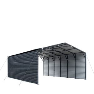 Carport in Alluminio 20FT X 30FT con Pareti Laterali Chiuse 10FT, 600 Piedi Quadrati, Pannelli Corrugati 27 GA TMG MSC2030F per Uso in Parchi - Product Image 3