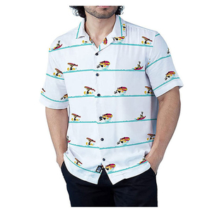 เสื้อฮาวายผู้ชายแบบใหม่สำหรับฤดูร้อน ติดกระดุม พิมพ์ลายตามสั่ง ระบายอากาศได้ดี แห้งเร็ว เป็นมิตรกับสิ่งแวดล้อม เหมาะสำหรับวันพักผ่อนริมชายหาด - Product Image 4