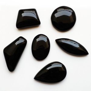 Wholesale Natural Black Onyx Cabochon | Oval Polished Black Onyx Loose Gemstone | Wholesale Jewelry Making Stone - Product Image 3