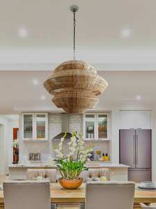 Natural Handmade Rattan Lampshade Eco-Friendly Luxury Customizable Modern Ceiling Light Shade Durable Lightweight Sustainable - Product Image 3