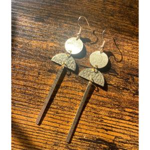 Boucles d'oreilles pendantes géométriques en laiton plaqué or, unisexes, classiques et tendance - Product Image 2