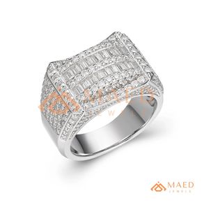 <b>Mens</b> <b>Silver</b> Tone Moissanite Cluster <b>Ring</b> Luxury Hip Hop Band <b>Ring</b> Statement Jewelry for <b>Men</b> - Product Image 5