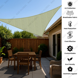 Voile d'ombrage triangulaire d'extérieur résistante aux UV pour jardin, auvent de terrasse, abri de voiture - Product Image 3