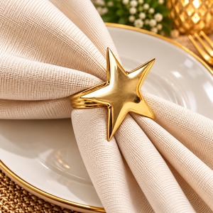 Anillos de Servilleta de Aluminio Sólido de Lujo, Decoración de Mesa Dorada y Plateada para Hotel y Bodas a Precio Económico, Decoraciones Elegantes para Comedor - Product Image 1