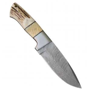 Handcrafted Patterned Steel Drop-Profile <b>Craft</b> <b>Tool</b> Bone & Stag Handle Executive Display Piece - Product Image 6
