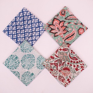Handmade Cotton Handkerchiefs Set Floral Pattern For Adults Ladies Outdoor <b>Accessories</b> Vintage Printed Face Cover - Product Image 1