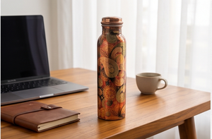 High Quality <b>Copper</b> Bohemian Printed Water <b>Bottle</b> Eco Friendly Perfect For Daily Hydration Fitness Yoga Travel Office Home Use - Product Image 4