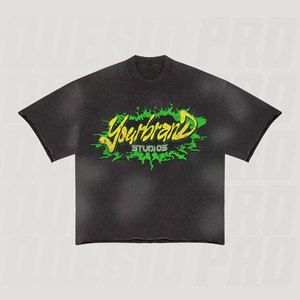 Ensemble t-shirt et short streetwear pour homme, en coton imprimé, col rond, tenue d'été décontractée, ensemble deux pièces assorti en survêtement - Product Image 2