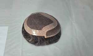 Perruque Toupet Mono Front Lace Taz en Cheveux Remy Chinois de Qualité Supérieure, Trame Simple, avec Ondulations Profondes Naturelles - Product Image 2