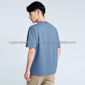 T-shirt grande taille personnalisé de haute qualité 260 grammes de coton épais à épaules tombantes vierge pour l'impression de broderie solide Pakistan - Product Image 3